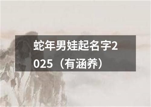 蛇年男娃起名字2025(有涵养)