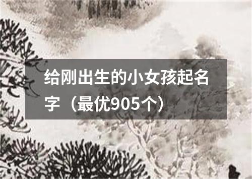 给刚出生的小女孩起名字(最优905个)