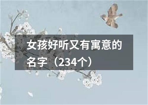 女孩好听又有寓意的名字（234个）