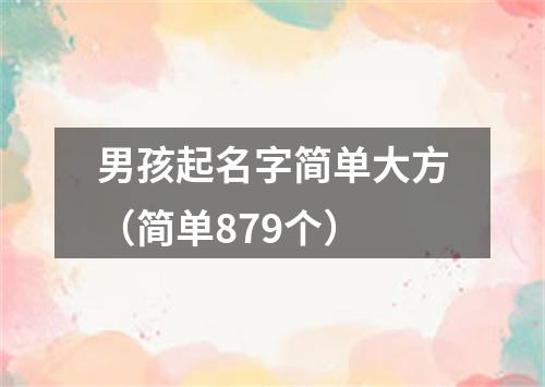 男孩起名字简单大方(简单879个)