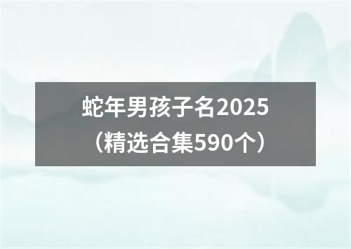 蛇年男孩子名2025（精选合集590个）