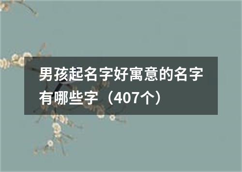 男孩起名字好寓意的名字有哪些字（407个）