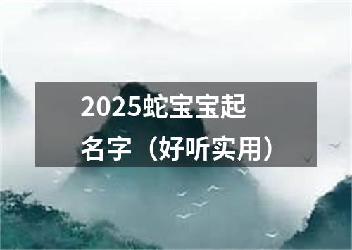 2025蛇宝宝起名字(好听实用)