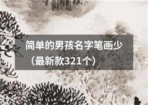 简单的男孩名字笔画少（最新款321个）