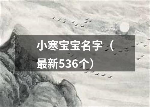 小寒宝宝名字（最新536个）