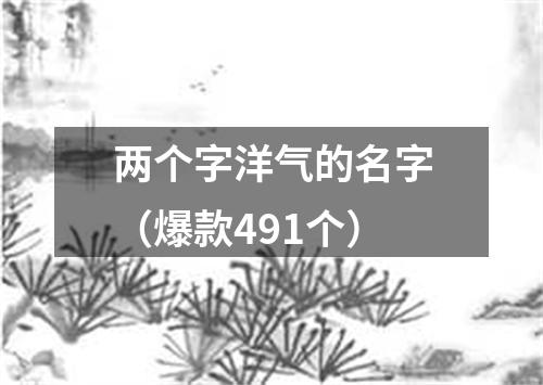 两个字洋气的名字（爆款491个）