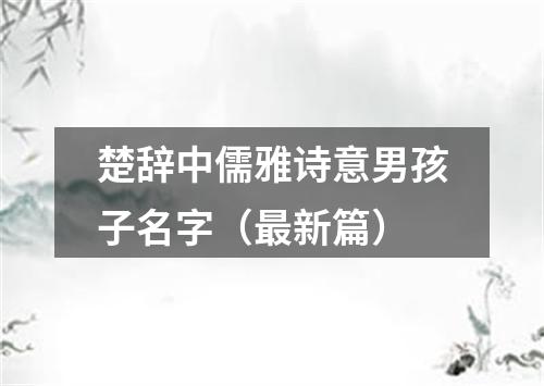 楚辞中儒雅诗意男孩子名字（最新篇）