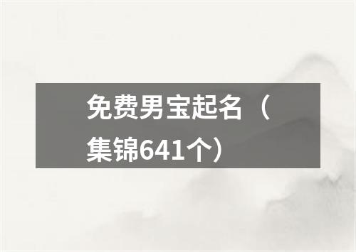免费男宝起名（集锦641个）