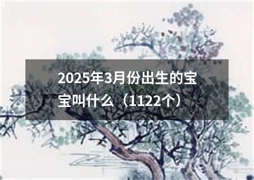 2025年3月份出生的宝宝叫什么（1122个）