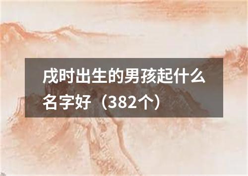 戌时出生的男孩起什么名字好（382个）
