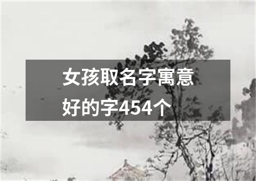 女孩取名字寓意好的字454个