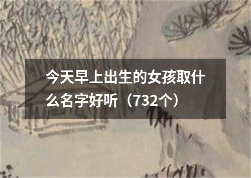 今天早上出生的女孩取什么名字好听（732个）