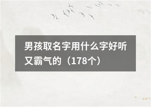 男孩取名字用什么字好听又霸气的（178个）
