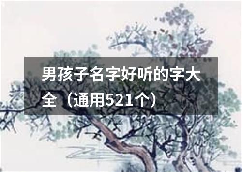 男孩子名字好听的字大全（通用521个）
