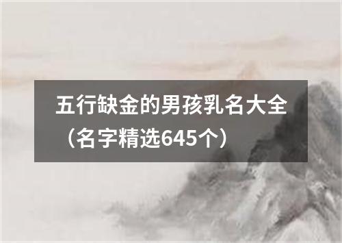 五行缺金的男孩乳名大全（名字精选645个）