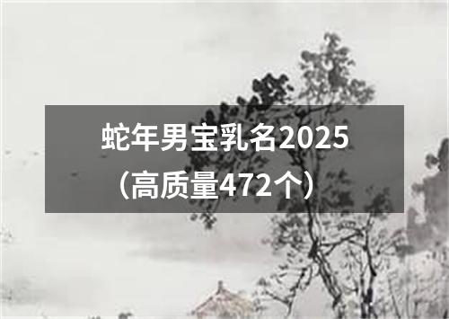 蛇年男宝乳名2025(高质量472个)
