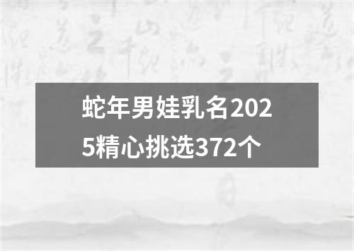 蛇年男娃乳名2025精心挑选372个