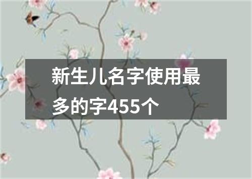 新生儿名字使用最多的字455个