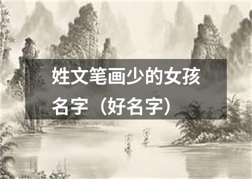 姓文笔画少的女孩名字（好名字）