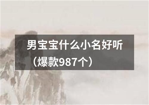 男宝宝什么小名好听（爆款987个）