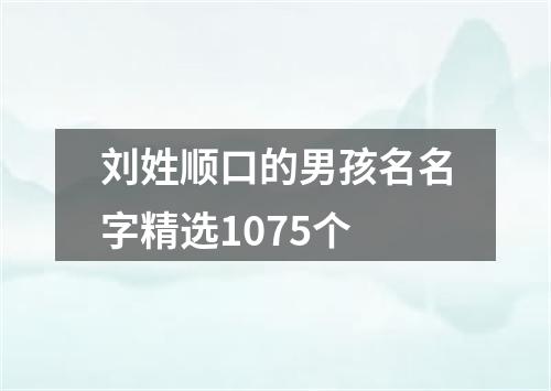 刘姓顺口的男孩名名字精选1075个