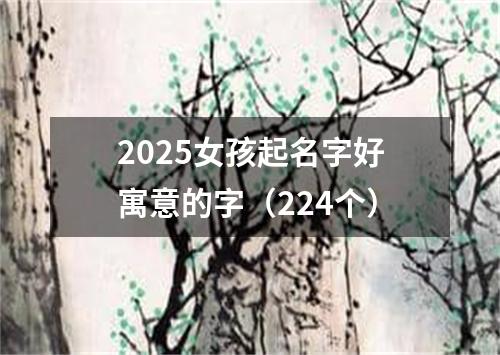 2025女孩起名字好寓意的字（224个）