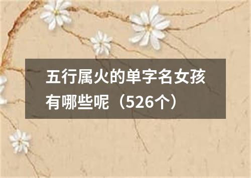 五行属火的单字名女孩有哪些呢(526个)