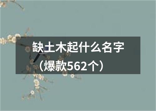 缺土木起什么名字（爆款562个）