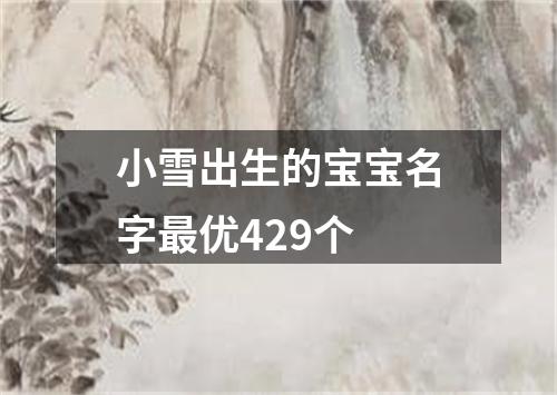 小雪出生的宝宝名字最优429个