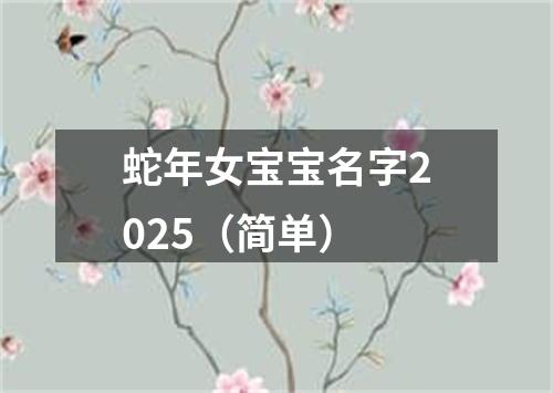 蛇年女宝宝名字2025（简单）