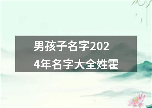 男孩子名字2024年名字大全姓霍