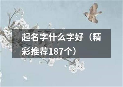 起名字什么字好(精彩推荐187个)