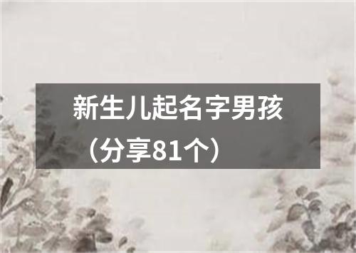 新生儿起名字男孩（分享81个）