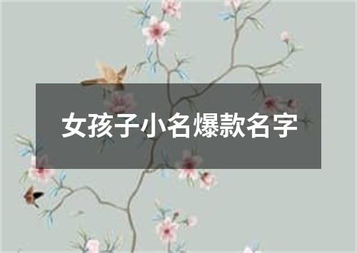 女孩子小名爆款名字