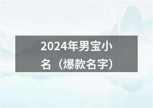 2024年男宝小名(爆款名字)