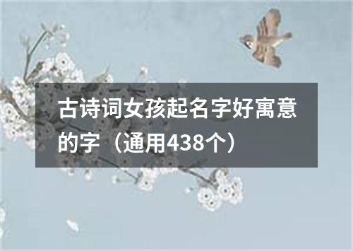 古诗词女孩起名字好寓意的字（通用438个）