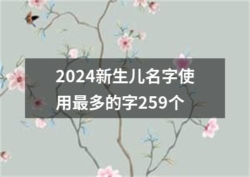 2024新生儿名字使用最多的字259个
