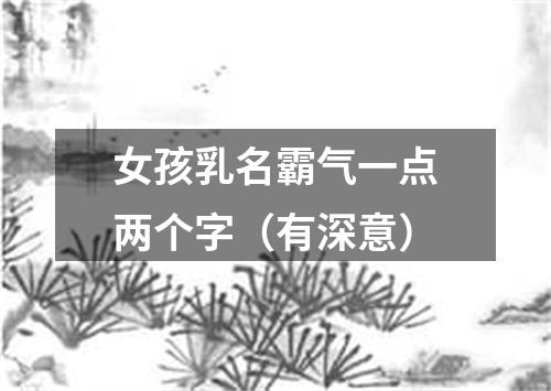 女孩乳名霸气一点两个字（有深意）