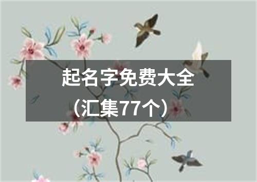 起名字免费大全(汇集77个)