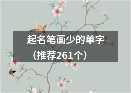 起名笔画少的单字(推荐261个)