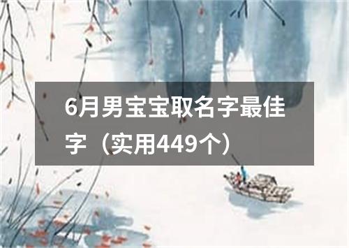 6月男宝宝取名字最佳字(实用449个)