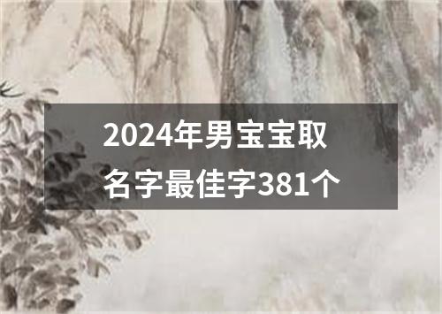 2024年男宝宝取名字最佳字381个