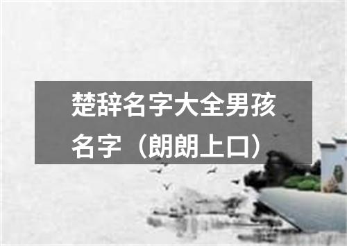 楚辞名字大全男孩名字(朗朗上口)