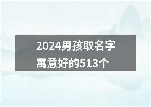 2024男孩取名字寓意好的513个