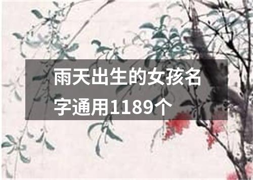 雨天出生的女孩名字通用1189个