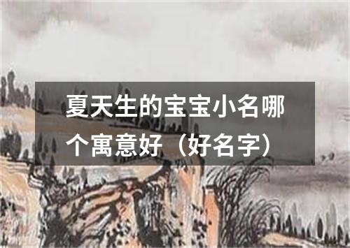 夏天生的宝宝小名哪个寓意好（好名字）