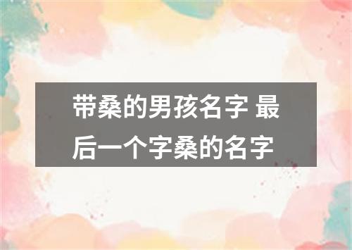 带桑的男孩名字 最后一个字桑的名字