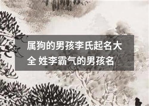 属狗的男孩李氏起名大全 姓李霸气的男孩名