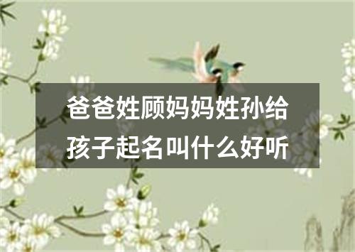 爸爸姓顾妈妈姓孙给孩子起名叫什么好听