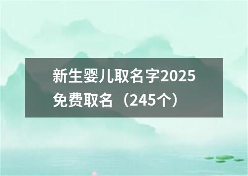 新生婴儿取名字2025免费取名(245个)